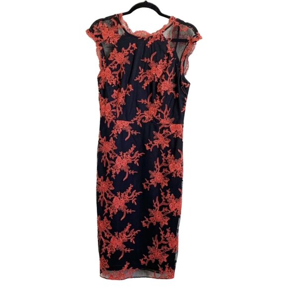 Adrianna Papell Hailey Women’s Sheath Dress Size 10 Black Red Baddie Romantic - Picture 1 of 10